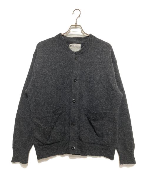 MHL（マーガレットハウエル）MHL (マーガレットハウエル) FINE SHETLAND WOOL CARDIGAN グレー サイズ:Lの古着・服飾アイテム