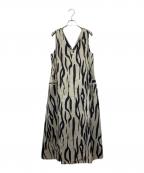 ETRE TOKYOエトレトウキョウ）の古着「ゼブラペイントコットンテントワンピース」｜ベージュ