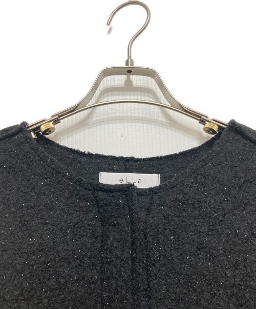 ELLA（エラ）eLLa (エラ) ノーカラーツイードジャケット ブラック サイズ:不明の古着・服飾アイテム