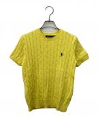 POLO RALPH LAURENポロ・ラルフローレン）の古着「ポニー刺繍ショートスリーブケーブルニット」｜イエロー