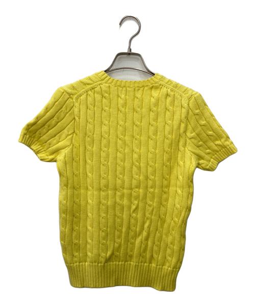 POLO RALPH LAUREN（ポロ・ラルフローレン）POLO RALPH LAUREN (ポロ・ラルフローレン) ポニー刺繍ショートスリーブケーブルニット イエロー サイズ:Ｓの古着・服飾アイテム