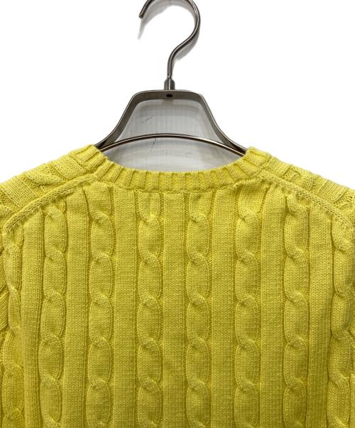 POLO RALPH LAUREN（ポロ・ラルフローレン）POLO RALPH LAUREN (ポロ・ラルフローレン) ポニー刺繍ショートスリーブケーブルニット イエロー サイズ:Ｓの古着・服飾アイテム