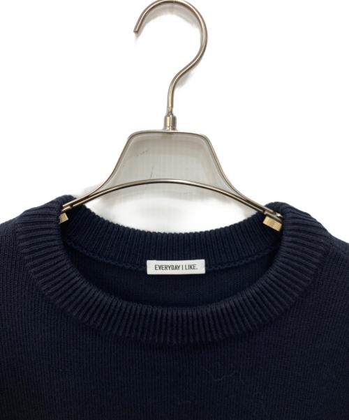 EVERYDAY I LIKE.（エヴリデイ アイ ライク）EVERYDAY I LIKE. (エヴリデイ アイ ライク) ベーシックニット ネイビー サイズ:不明の古着・服飾アイテム