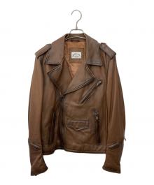 LORENZO ASOLA（ロレンツォアゾラ）の古着「ダブルライダースジャケット」｜ブラウン