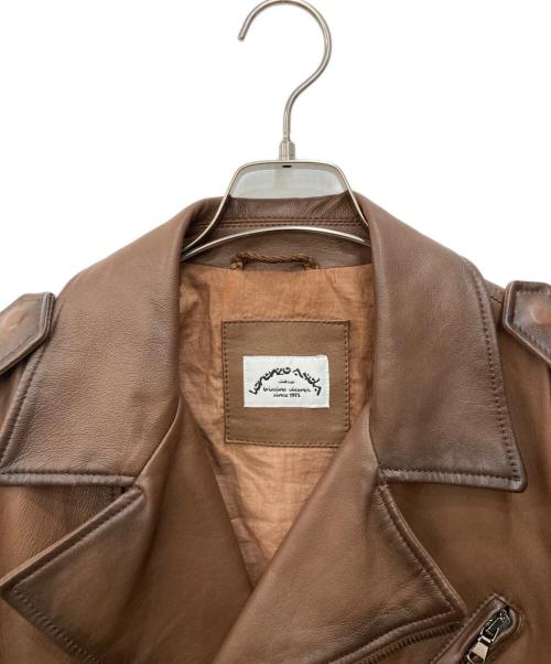 LORENZO ASOLA（ロレンツォアゾラ）LORENZO ASOLA (ロレンツォアゾラ) ダブルライダースジャケット ブラウン サイズ:SIZE 46の古着・服飾アイテム