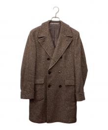Cantarelli（カンタレリ）の古着「カシミヤリネンシルクダブルコート」｜ブラウン