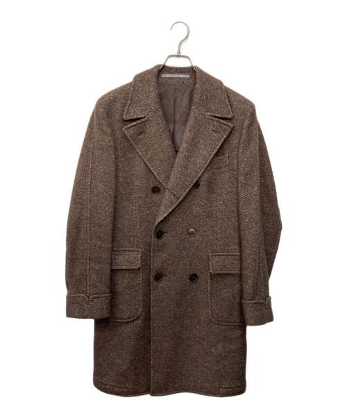 Cantarelli（カンタレリ）Cantarelli (カンタレリ) カシミヤリネンシルクダブルコート ブラウン サイズ:44の古着・服飾アイテム