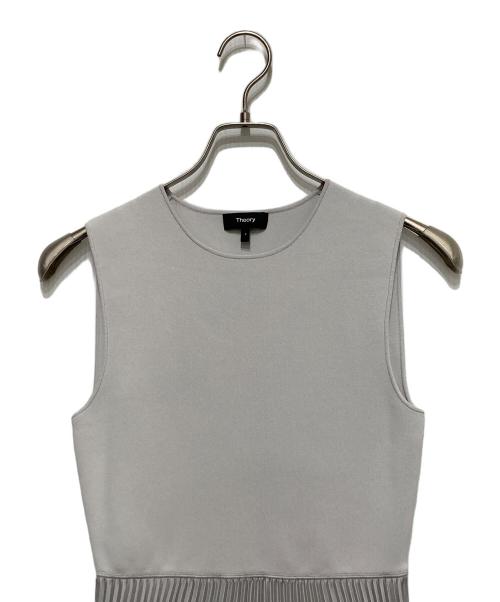 theory（セオリー）theory (セオリー) Satin Texture Crew SL PLT DR グレー サイズ:Pの古着・服飾アイテム