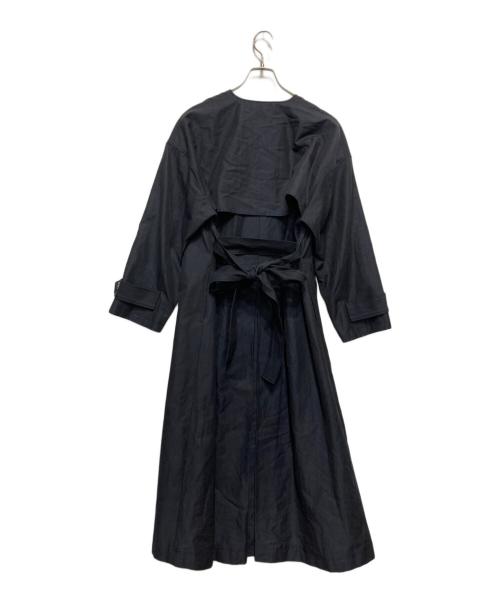 Spick and Span（スピック＆スパン）Spick and Span (スピック＆スパン) C／Cu ノーカラートレンチコート ネイビー サイズ:34の古着・服飾アイテム