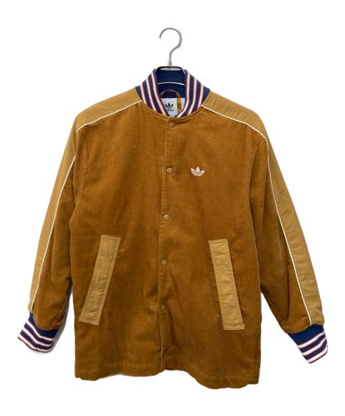 adidas（アディダス）adidas (アディダス) トレフォイルロゴコーデュロイジャケット ブラウン サイズ:XSの古着・服飾アイテム