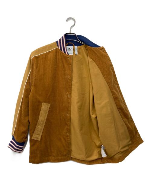 adidas（アディダス）adidas (アディダス) トレフォイルロゴコーデュロイジャケット ブラウン サイズ:XSの古着・服飾アイテム