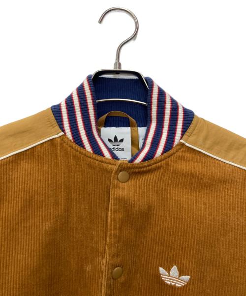adidas（アディダス）adidas (アディダス) トレフォイルロゴコーデュロイジャケット ブラウン サイズ:XSの古着・服飾アイテム