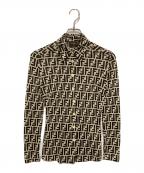 FENDIフェンディ）の古着「ズッカ柄総柄シャツ」｜ベージュ