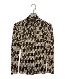 FENDI（フェンディ）の古着「ズッカ柄総柄シャツ」｜ベージュ