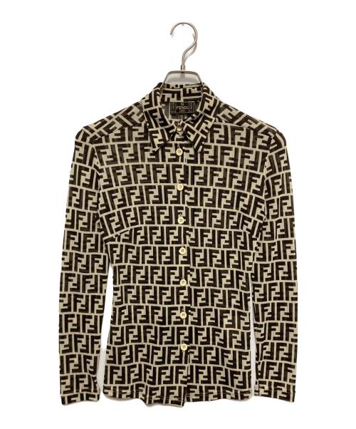 FENDI（フェンディ）FENDI (フェンディ) ズッカ柄総柄シャツ ベージュ サイズ:40の古着・服飾アイテム