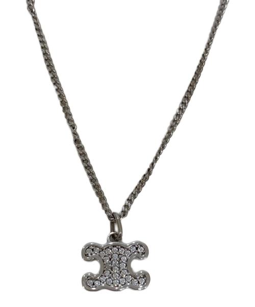 CELINE（セリーヌ）CELINE (セリーヌ) トリオンフ ラインストーン ネックレス/ロジウムフィニッシュ ブラス＆クリスタル シルバーの古着・服飾アイテム