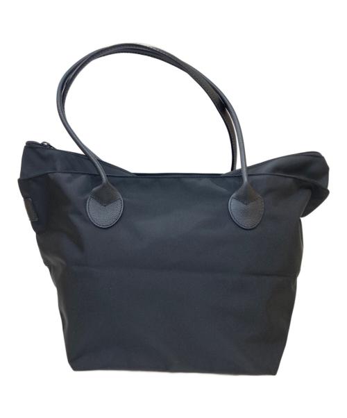 Herve Chapelier（エルベシャプリエ）Herve Chapelier (エルベシャプリエ) レザーハンドルナイロン舟形トートバッグ ブラックの古着・服飾アイテム