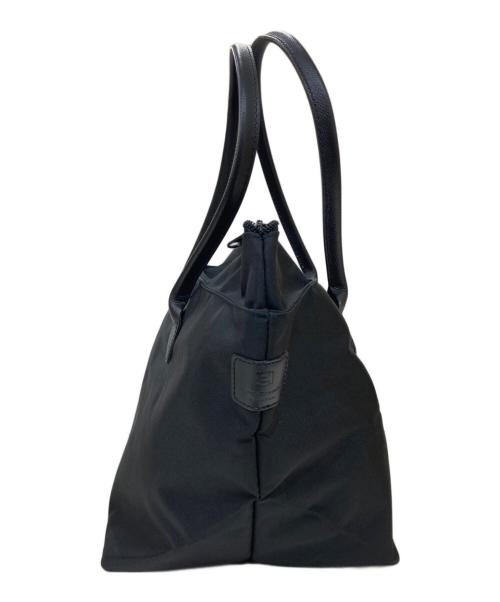 Herve Chapelier（エルベシャプリエ）Herve Chapelier (エルベシャプリエ) レザーハンドルナイロン舟形トートバッグ ブラックの古着・服飾アイテム