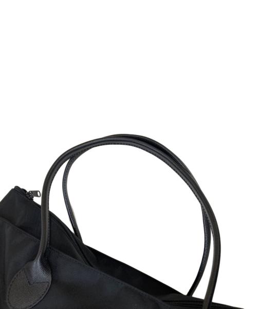 Herve Chapelier（エルベシャプリエ）Herve Chapelier (エルベシャプリエ) レザーハンドルナイロン舟形トートバッグ ブラックの古着・服飾アイテム
