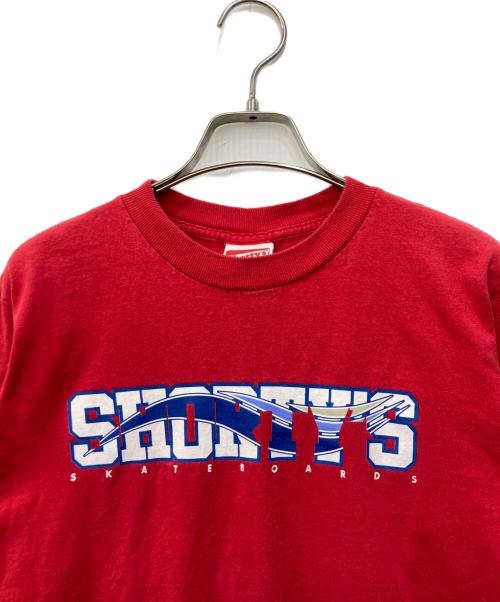 shorty's（ショーティーズ）shorty's (ショーティーズ) ロゴプリントTシャツ レッド サイズ:Ｓの古着・服飾アイテム