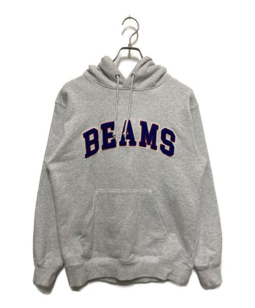 BEAMS（ビームス）BEAMS (ビームス) BEAMS ロゴ ベーシック フーディ ライトグレー サイズ:Sの古着・服飾アイテム