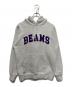 BEAMS（ビームス）の古着「BEAMS ロゴ ベーシック フーディ」｜ライトグレー