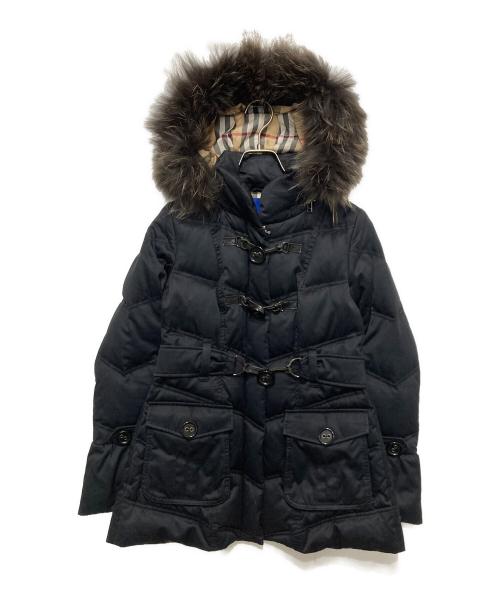 Burberry's（バーバリー）Burberry's (バーバリー) ラクーンファー付きダウンコート ブラック サイズ:40の古着・服飾アイテム