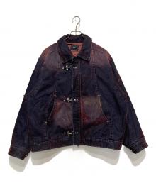 HARE（ハレ）の古着「ナカワタファイヤーマンバックルデニムブルゾン」｜レッド