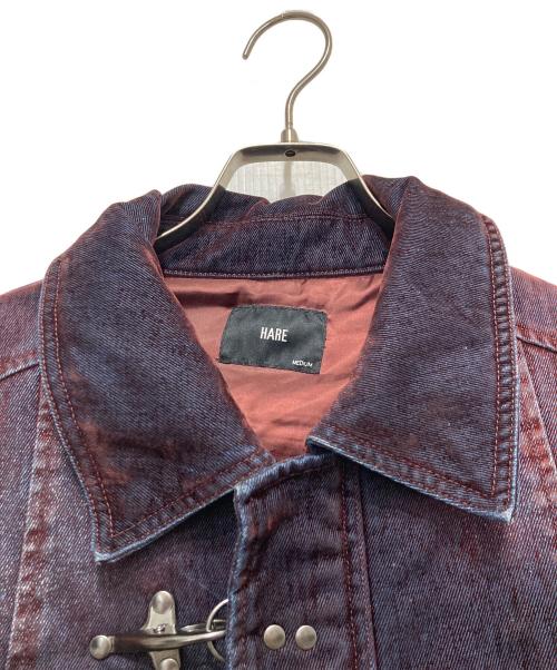 HARE（ハレ）HARE (ハレ) ナカワタファイヤーマンバックルデニムブルゾン レッド サイズ:MEDIUMの古着・服飾アイテム