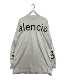 BALENCIAGA（バレンシアガ）の古着「ヴィンテージ加工フロントロゴ長袖カットソーTシャツ」｜ホワイト