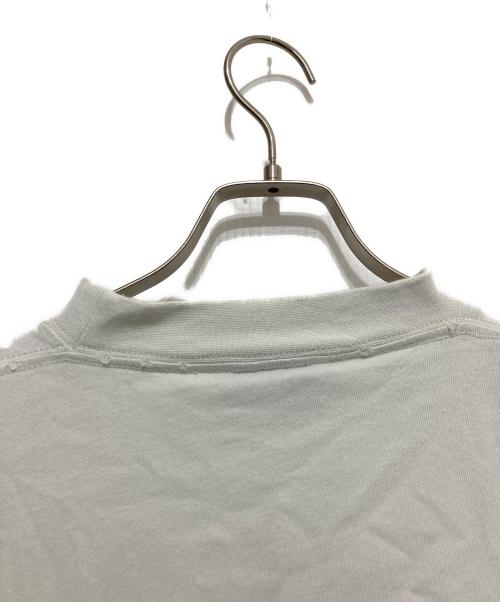 BALENCIAGA（バレンシアガ）BALENCIAGA (バレンシアガ) ヴィンテージ加工フロントロゴ長袖カットソーTシャツ ホワイト サイズ:Lの古着・服飾アイテム