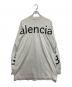 BALENCIAGA（バレンシアガ）の古着「ヴィンテージ加工フロントロゴ長袖カットソーTシャツ」｜ホワイト