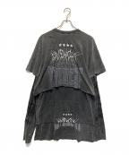 GIVENCHYジバンシィ）の古着「Overlapped Embroidered Tee」｜ブラック
