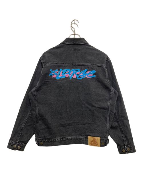 X-LARGE（エクストララージ）X-LARGE (エクストララージ) SIDE CUTTING DENIM JACKET ブラック サイズ:Ⅿの古着・服飾アイテム