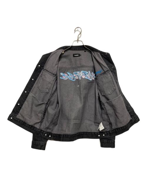 X-LARGE（エクストララージ）X-LARGE (エクストララージ) SIDE CUTTING DENIM JACKET ブラック サイズ:Ⅿの古着・服飾アイテム