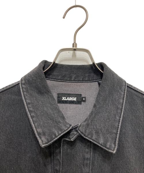 X-LARGE（エクストララージ）X-LARGE (エクストララージ) SIDE CUTTING DENIM JACKET ブラック サイズ:Ⅿの古着・服飾アイテム