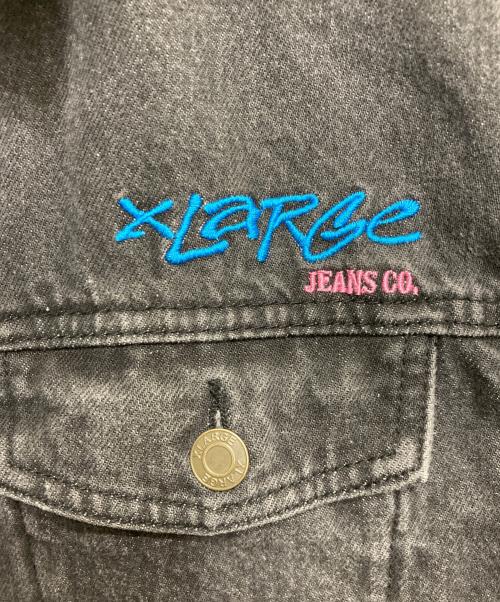 X-LARGE（エクストララージ）X-LARGE (エクストララージ) SIDE CUTTING DENIM JACKET ブラック サイズ:Ⅿの古着・服飾アイテム