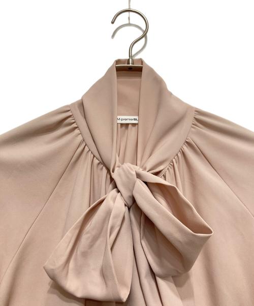 M-premierBLACK（エムプルミエブラック）M-premierBLACK (エムプルミエブラック) ボウタイギャザーブラウス ピンク サイズ:36の古着・服飾アイテム