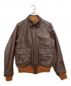 HOUSTONヒューストン）の古着「A-2 LEATHER JACKET」｜ブラウン