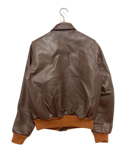 HOUSTON（ヒューストン）HOUSTON (ヒューストン) A-2 LEATHER JACKET ブラウン サイズ:38Rの古着・服飾アイテム