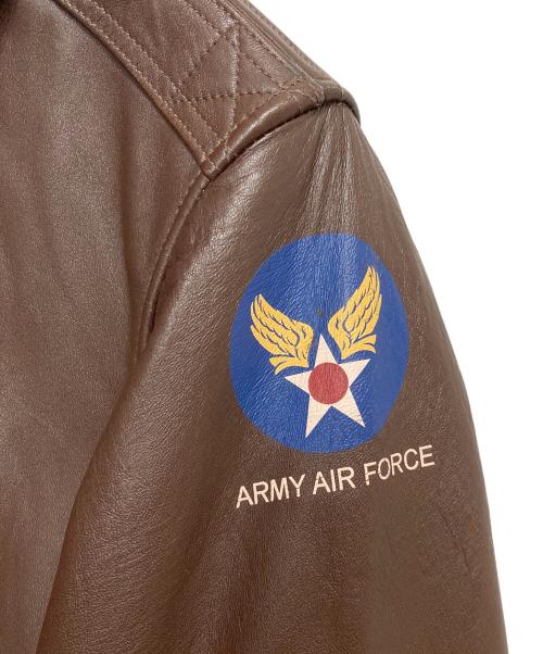 HOUSTON（ヒューストン）HOUSTON (ヒューストン) A-2 LEATHER JACKET ブラウン サイズ:38Rの古着・服飾アイテム