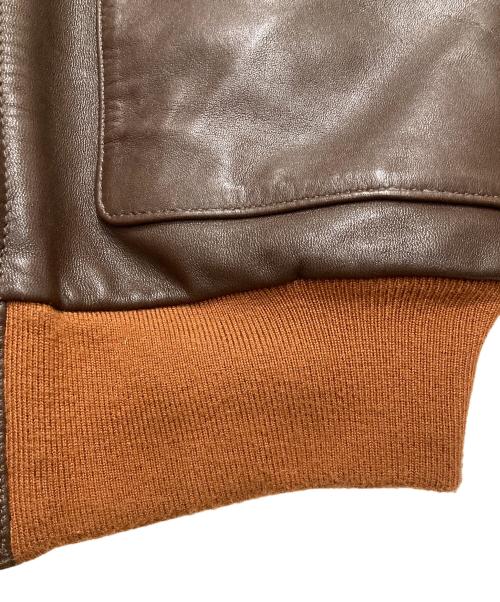 HOUSTON（ヒューストン）HOUSTON (ヒューストン) A-2 LEATHER JACKET ブラウン サイズ:38Rの古着・服飾アイテム