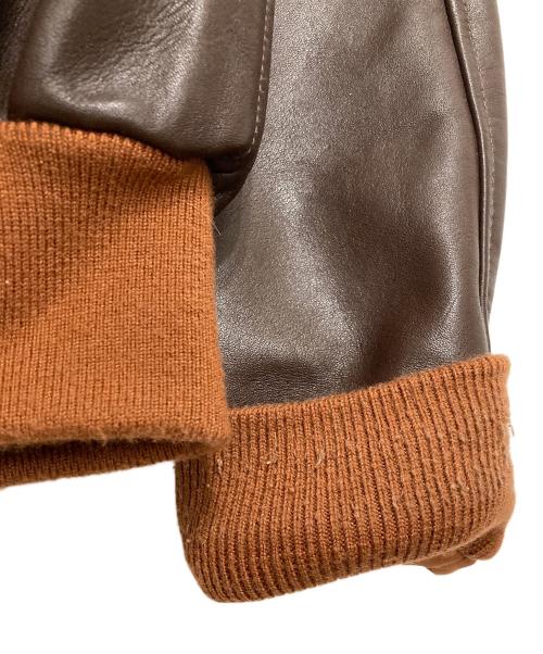 HOUSTON（ヒューストン）HOUSTON (ヒューストン) A-2 LEATHER JACKET ブラウン サイズ:38Rの古着・服飾アイテム