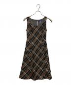 BURBERRY BLUE LABELバーバリー ブルー レーベル）の古着「ノースリーブチェックワンピース」｜ブラウン