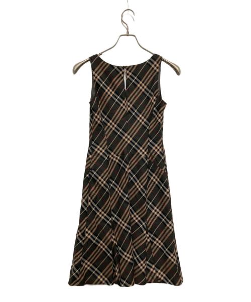 BURBERRY BLUE LABEL（バーバリー ブルー レーベル）BURBERRY BLUE LABEL (バーバリー ブルー レーベル) ノースリーブチェックワンピース ブラウン サイズ:36の古着・服飾アイテム