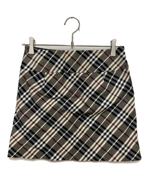 BURBERRY BLUE LABEL（バーバリー ブルー レーベル）BURBERRY BLUE LABEL (バーバリー ブルー レーベル) チェックスカート グレー サイズ:SIZE 36の古着・服飾アイテム