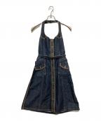 BURBERRY BLUE LABELバーバリー ブルー レーベル）の古着「ホルターネックデニムワンピース」｜インディゴ