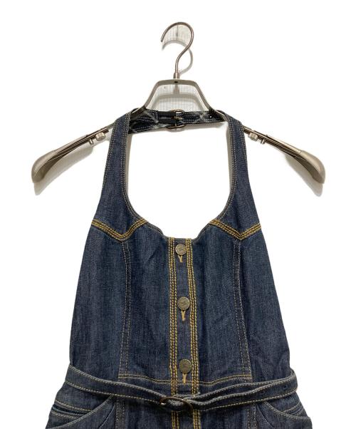 BURBERRY BLUE LABEL（バーバリー ブルー レーベル）BURBERRY BLUE LABEL (バーバリー ブルー レーベル) ホルターネックデニムワンピース インディゴ サイズ:36 未使用品の古着・服飾アイテム