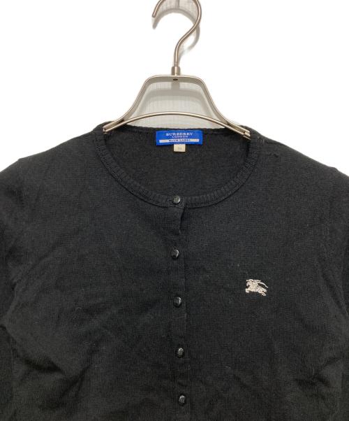 BURBERRY BLUE LABEL（バーバリー ブルー レーベル）BURBERRY BLUE LABEL (バーバリー ブルー レーベル) ノヴァチェックライン刺繍カーディガン ブラック サイズ:Mの古着・服飾アイテム