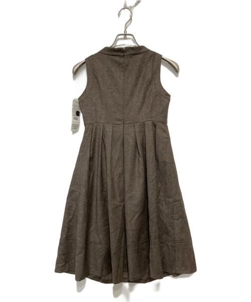 BURBERRY BLUE LABEL（バーバリー ブルー レーベル）BURBERRY BLUE LABEL (バーバリー ブルー レーベル) メタル釦アンゴラ混ノースリーブウールワンピース ブラウン サイズ:SIZE 36 未使用品の古着・服飾アイテム